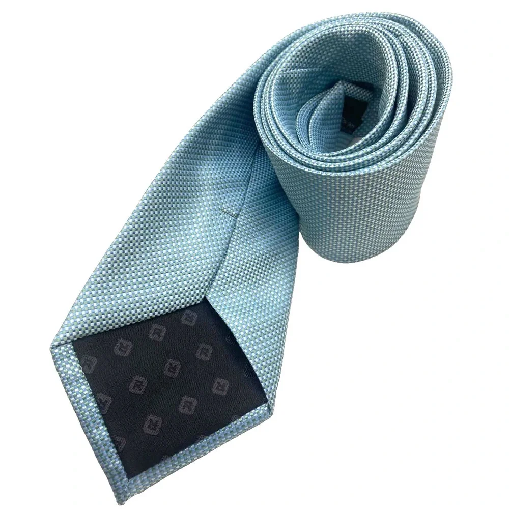 REPUBLIC Men's polyester necktie USA‎ Designer blue basketweave skinny LONG NEW